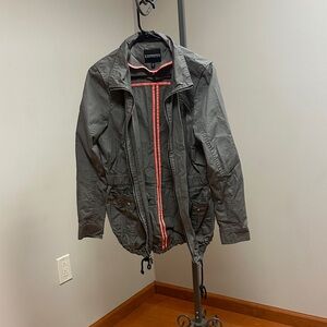 Express Gray Jacket with Red Accents